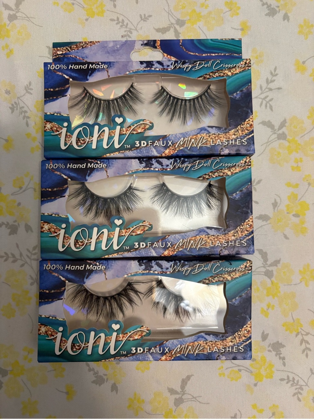 Ioni 3D Faux Mink Lashes - Black Voluminous Set